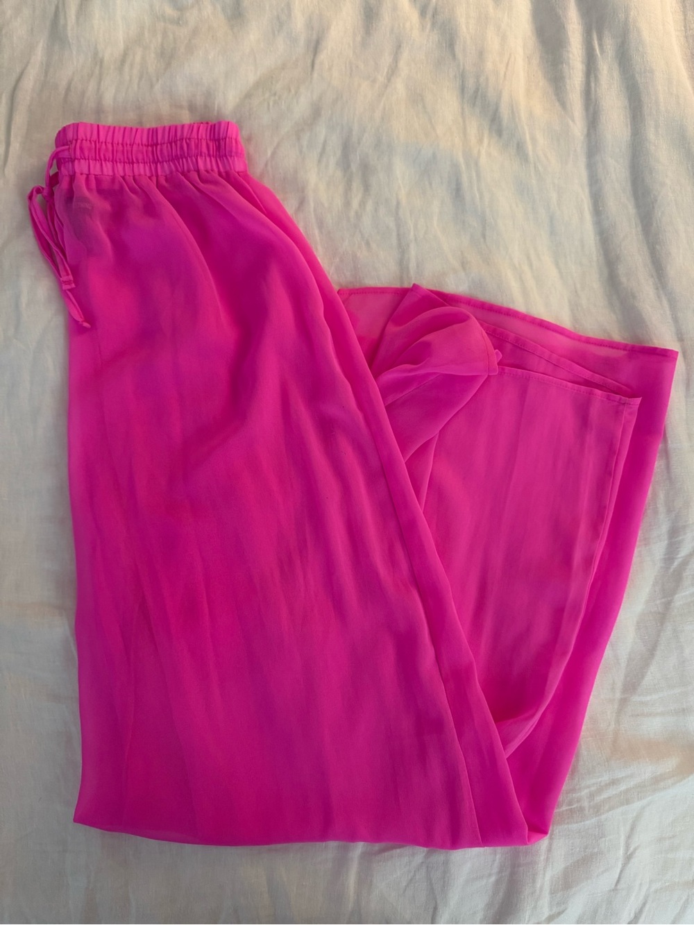 PrettyLittleThing Neon Pink Sheer Swim Coverup Pants